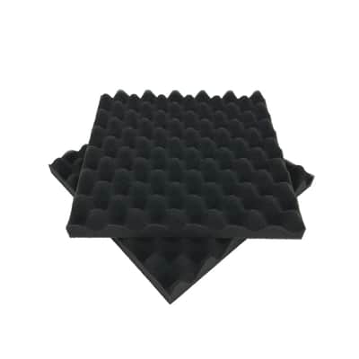 8-Pack Black Egg Crate Acoustic Foam Panels, 12" x 12" x 1.5" Sound Absorption Tiles for Studio & Room Treatment image 4