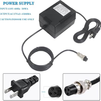 AC Adapter 3-Pin Connector pedalboard Power Supply 17v 600ma for Yam-ha F4/F7/6FX/MG82/XMG16/MG166CX/MG166C，Mixing Console Mixer Power Supply image 2