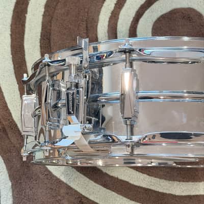 Ludwig LM402 Supraphonic 6.5x14" 10-Lug Aluminum Snare Drum 1985 - Present - Chrome-Plated image 3
