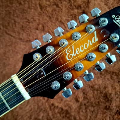 Extremely Rare Vintage 1980s Aria Elecord Model FET-65-12 12 String With Electronics And Arched Top And Bottom image 6
