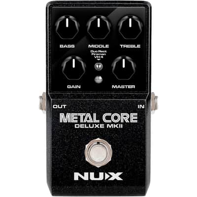 NuX Metal Core Deluxe MKII Hi-Gain Distortion Guitar Effect Pedal for Acoustic Guitars and Bass Guitars, Black image 1
