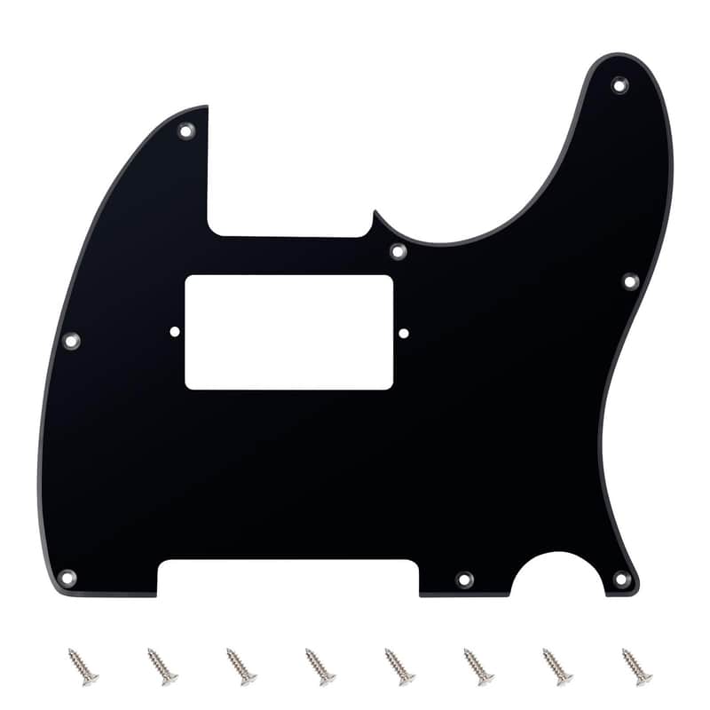 1 Ply Tele HS/HH Pickguard 8-Hole Electric Guitar Pickguard Scratch Plate for USA/Mexican Fender Modern Style Standard Tele Telecaster JT/HB-04 Glossy Black image 1