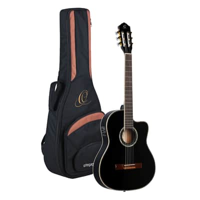 Ortega RCE145BK Family Series Pro Solid Spruce Top Mahogany Neck Cutaway Nylon 6-String Classical Acoustic-Electric Guitar w/Gig Bag image 1