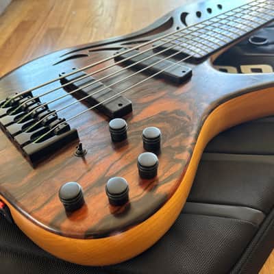 Ken Lawrence Chamberbrase II 5 string electric bass guitar LED's image 22