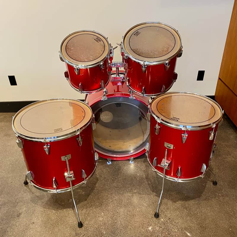 Tama Granstar Custom 5-Piece Drum Set - 1987 - Candy Apple Red - with Hard Shell Cases image 1