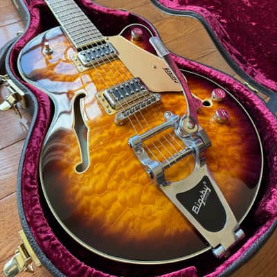 2024 Gretsch G5655T-QM Electromatic Center Block Jr. Hard Shell Case - Sweet Tea image 1