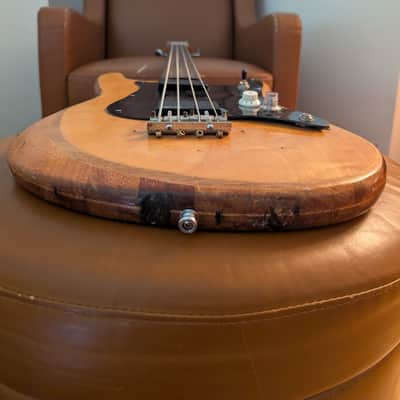 1970s Epiphone ET-280 Short Scale Bass MIJ Matsumoku - Natural Stripped / Select by EMG Modded (As-Is Seized Truss Rod / Wiring Project) image 23