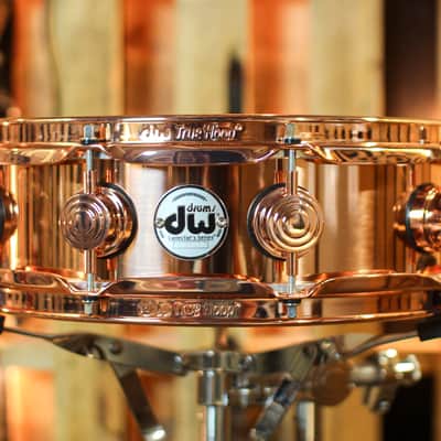 DW 4x14 Collector's Polished Copper Snare Drum w/ Copper Hardware - DRVP0414SPP image 1