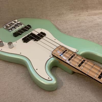 2015 Fender Deluxe Series Precision Bass FSR Sea Foam Pearl Finish Special Edition PJ MIM Mexico image 7