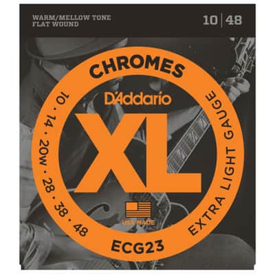 D'Addario ECG23 Chromes Flat Wound Electric Guitar Strings - 10-48 image 2