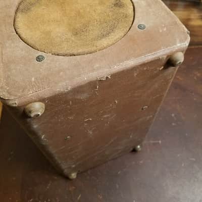 Siltronic Rare portable Tube PA Amp w/ 6" Quam AlNiCo speaker  1940s - Brown velvet image 7