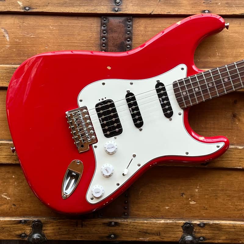 (18042) Squier Strat - Mighty Mite HSS Pickups with Rosewood Fretboard - Candy Apple Red image 1