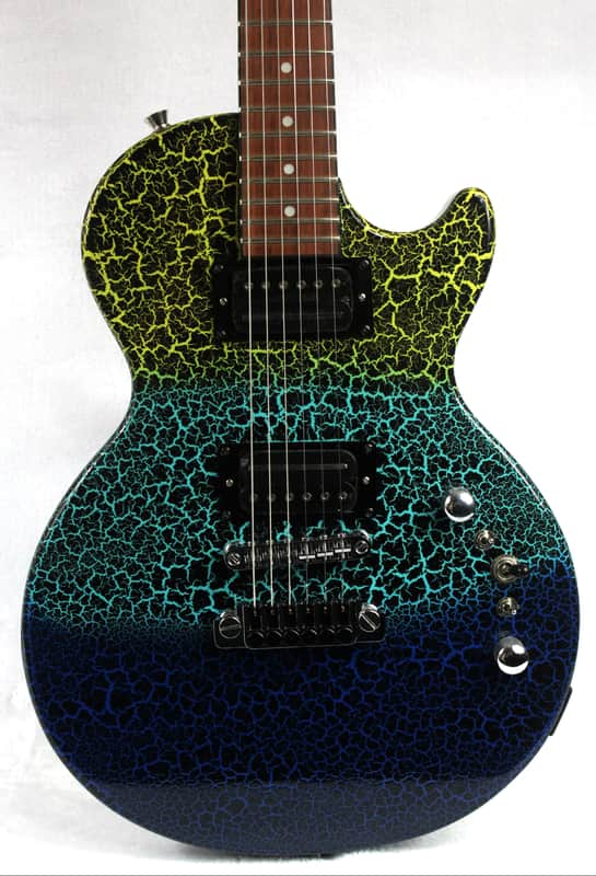 Custom Crackle Painted and Upgraded Epiphone LP Special ll Electric Guitar With Matching Headstock image 1