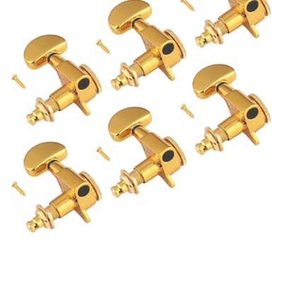 Locking Guitar String Tuning Pegs Sealed Machine Heads Tuners Tuning Keys 6 In Line for Right Handed Electric Guitar or Acoustic Guitar Half Round Head Gold. image 2