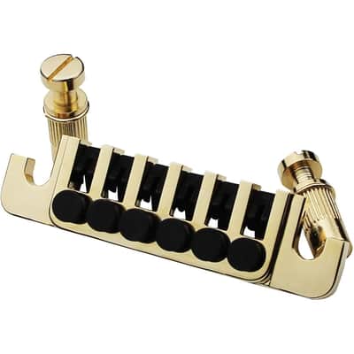 Guitar TP-6 Bridge Stop Bar - Vintage 70's Bridges Tailpiece with Studs and Inserts Replacement Compatible with LP Les Paul SG ES 6 String Electric Guitar(Golden) image 1