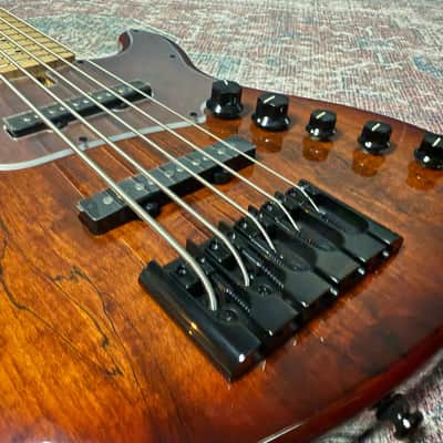 Cort GB-Fusion 5 String Bass Guitar in Antique Brown Burst w/Gigbag image 10