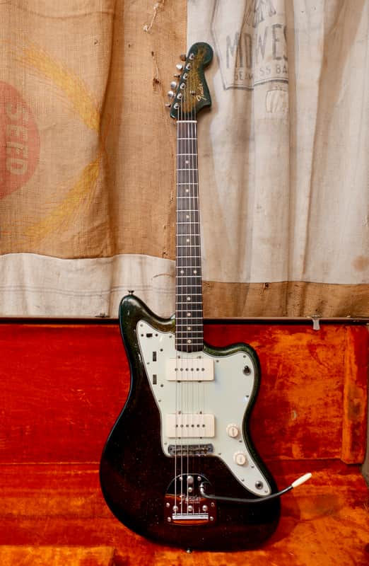 Fender Jazzmaster 1962 - Green Sparkle - Refin image 1