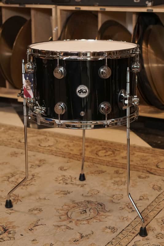 DW 10x16" Collector's Series SNOM Snare Drum/Floor Tom - Piano Black Lacquer image 1