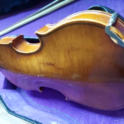 Antonius Stradivarius Cremonensis Faciebat Copy Anno 17 Violin Natural Wood image 5