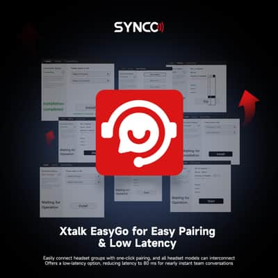SYNCO XTalk XPro9 Wireless Intercom Headset System with Antenna Enhanced Signal Reception Support 500m/1640ft 2.4GHz 9-Person Team Communication,24-Hour Battery Life image 7