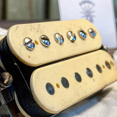 General Vintage Tone  1959 PAF set Handwound butyrate with ABS paf rings aged  2020 Cremme bone image 7