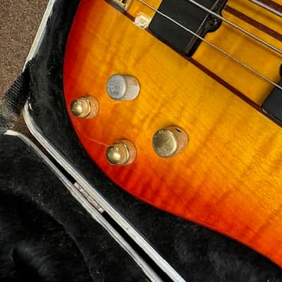 Used PEAVEY TL-Five 5-string electric Sunburst Orange w/ Hard Case BASS guitar TL-5 image 5