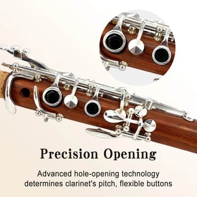 Bb Red Wood Clarinet – Full Student Kit with Silver Keys, Mouthpiece & Hard Shell CaseBb Red Wood Clarinet – Full Student Kit with Silver Keys, Mouthpiece & Hard Shell Case image 5