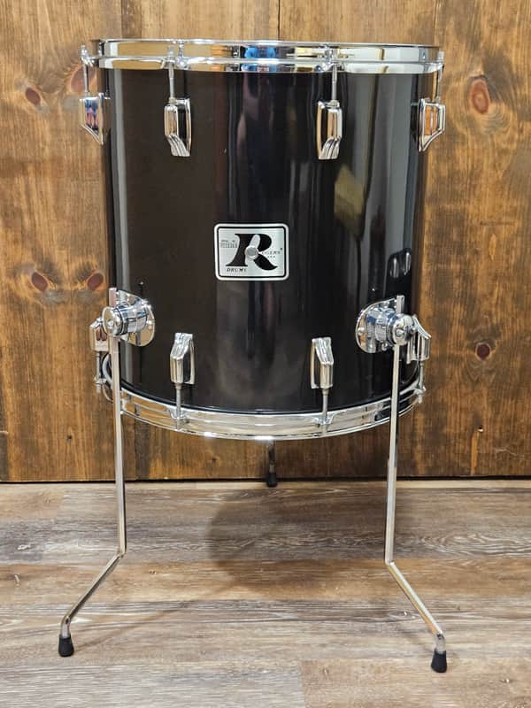 Vintage Rogers Big R 16x16 Floor Tom Black Wrap Late 1970s Granitone Interior USA Nice! image 1