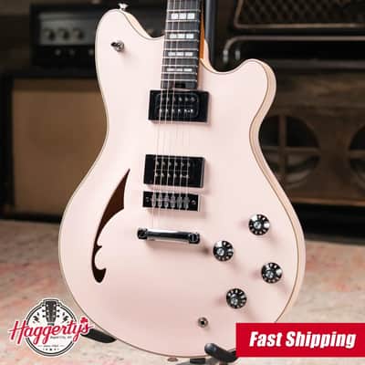 EVH Limited Edition SA-126 Special Semi-Hollow Electric Guitar - Satin Shell Pink with Ivory Case image 1