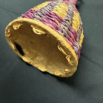 Authentic Caxixi, 5.5" x 3.75"", Colorful Rattan Woven, Dried Gourd Bottom - EXCELLENT image 4