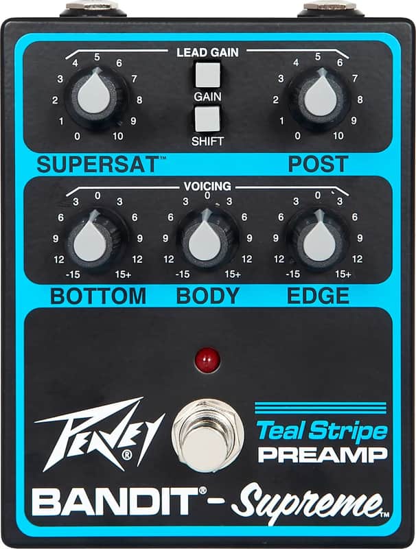 Peavey Bandit Supreme Teal Stripe Preamp Effects Pedal image 1