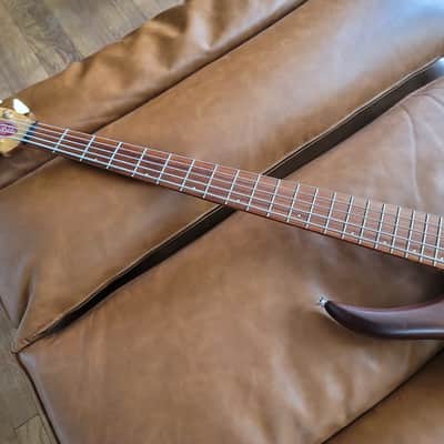 Rare U.S. Masters EP5J 5-String Bass – Natural Walnut Brown – USA Made – Active EQ – Figured Maple Neck – Gold Hardware image 9