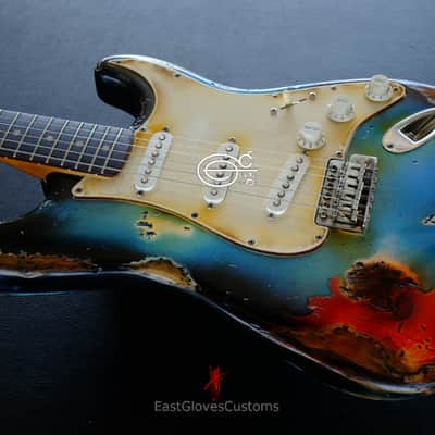 Fender Stratocaster Pelham Blue Heavy Aged Relic by East Gloves Customs image 8