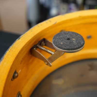 1938 Ludwig & Ludwig 'King Louie' 5x14" 3ply Snare Drum - Green & Gold Duco image 9