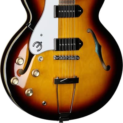 Epiphone Casino Archtop Hollowbody Left-Handed Electric Guitar (with Gig Bag), Vintage Sunburst image 3