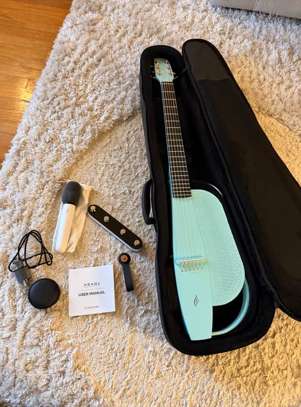 Enya NEXG 2 Smart Audio Guitar Deluxe Bundle - Teal Blue (with Mic & Wireless Pedal) image 1