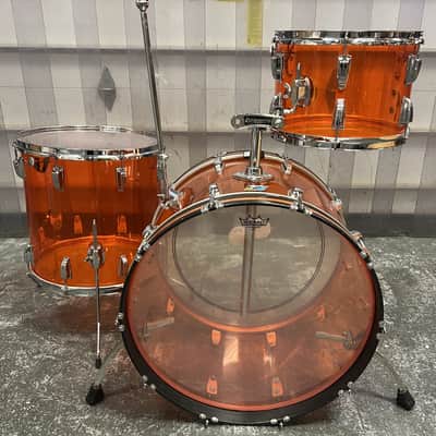 1974 Vintage Ludwig Vistalite 3-Piece Drum Set, Orange image 2