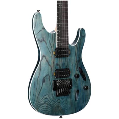 Ibanez S520AH Electric Guitar, Cosmic Blue Stained Flat image 1
