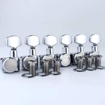 6 Premium In-line Locking Guitar Tuners Machine Head for electric and Acoustic guitars Complete Set image 5