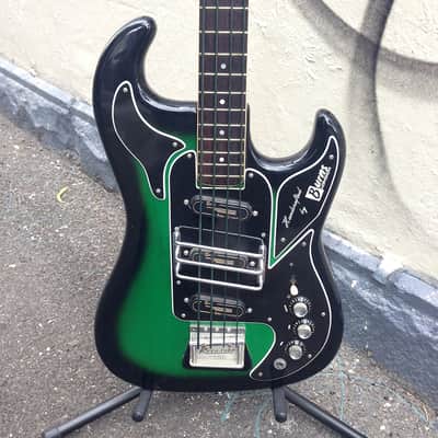 1966 Burns Shadows Bass Greenburst image 3