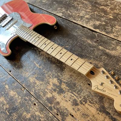 Fender Japanese Ltd Edition 'AST-FMT' Aerodyne Stratocaster 2016 Transparent Pink Maple Flametop w/ Hardcase image 15
