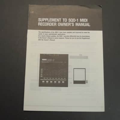 Korg Supplement to SQD-1 MIDI Recorder Owner's Manual [Three Wave Music]