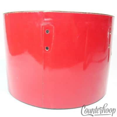 *Ludwig 8x12"Tom Drum Shell Vintage 70s Blue/Olive Badge Super Classic 3Ply Red* image 5