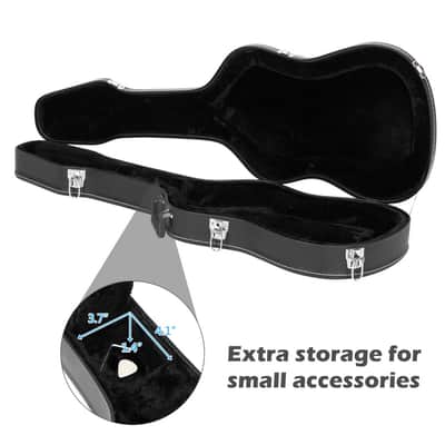 Glarry Hard-Shell Electric Guitar Case Flat Surface Black suit for GST, GTL 2020s - Black image 9