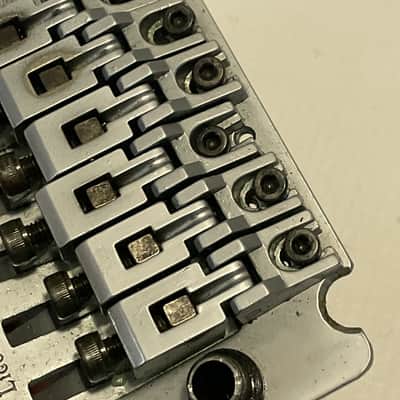 1990's Jackson Dinky Guitars JT-580LP Takeuchi Brushed Chrome Licensed Floyd Rose Tremolo Guitar Bridge Set image 21