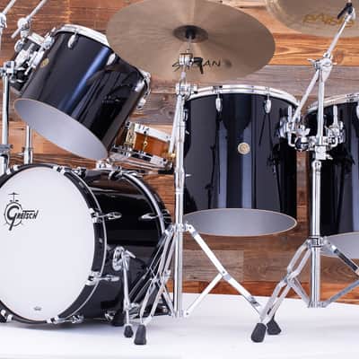 GRETSCH USA CUSTOM 7 PIECE PHIL COLLINS REPLICA CONCERT TOM DRUM KIT, NITRON BLACK (PRE-LOVED) image 5
