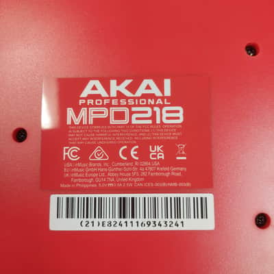 AKAI MPD218 Midi Pad Controller - Black & Red w/ original box, Manual & USB Cable SN# 694318016930 (USED) image 11