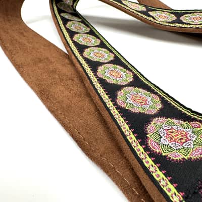Walker & Williams H-46 Vintage Series Plush Back, Black Lotus Woven Strap w/Chestnut Ends image 6
