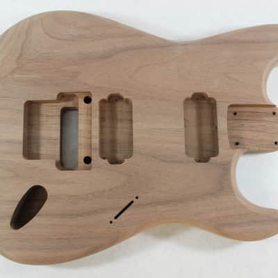 Unfinished Walnut HxH guitar body - fits Fender Strat Stratocaster neck Floyd Rose J1472 image 1