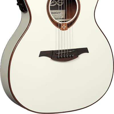 Auditorium Slim Cutaway Ivory Electro Acoustic Guitar Tramontane by Lâg image 1